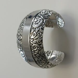 Designer Bracelet Women's Lia Sophia Cuff Etched Scroll Statement Office Casual